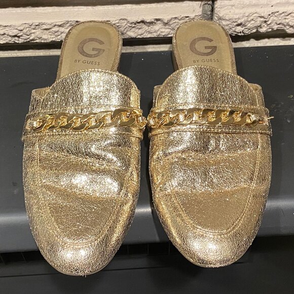 G By Guess gold flat mules - Picture 3 of 12
